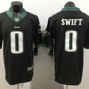 Men Philadelphia Eagles #0 D'Andre Swift Black 2023 Draft Vapor Limited Stitched Football Jersey