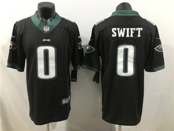 Men Philadelphia Eagles #0 D'Andre Swift Black 2023 Draft Vapor Limited Stitched Football Jersey