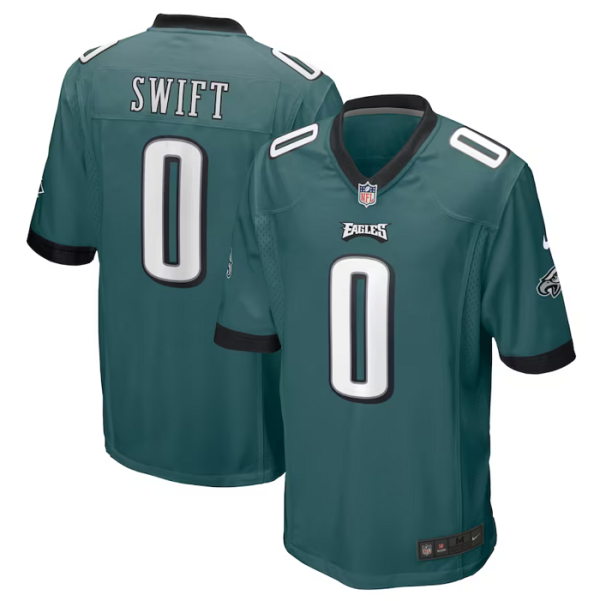 Men Philadelphia Eagles #0 D'Andre Swift Green 2023 Draft Stitched Game Jersey