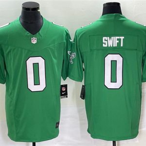 Men Philadelphia Eagles #0 D'Andre Swift Green 2023 F.U.S.E. Vapor Untouchable Stitched Football Jersey