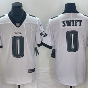 Men Philadelphia Eagles #0 D'Andre Swift White Vapor Limited Football Stitched Jersey