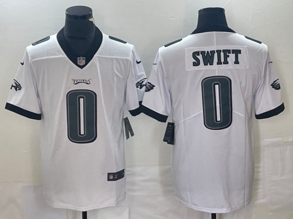 Men Philadelphia Eagles #0 D'Andre Swift White Vapor Limited Football Stitched Jersey