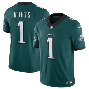 Men Philadelphia Eagles #1 Jalen Hurts Green 2023 F.U.S.E. Vapor Untouchable Limited Stitched Football Jersey