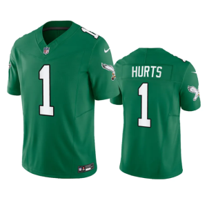 Men Philadelphia Eagles #1 Jalen Hurts Green 2023 F.U.S.E. Vapor Untouchable Stitched Football Jersey