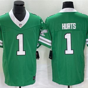 Men Philadelphia Eagles #1 Jalen Hurts Green 2023 F.U.S.E. Vapor Untouchable Stitched Football Jersey