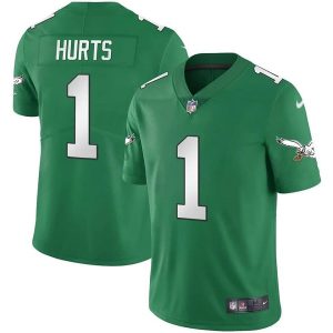 Men Philadelphia Eagles #1 Jalen Hurts Green Vapor Limited Stitched Football Jersey