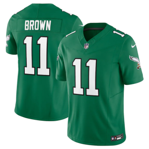 Men Philadelphia Eagles #11 A. J. Brown Green 2023 F.U.S.E. Vapor Untouchable Stitched Football Jersey