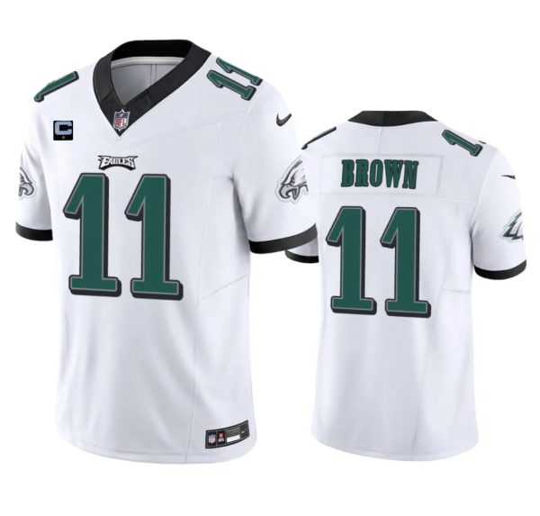 Men Philadelphia Eagles #11 A. J. Brown White 2023 F.U.S.E. With 1-Star C Patch Vapor Untouchable Limited Football Stitched Jersey