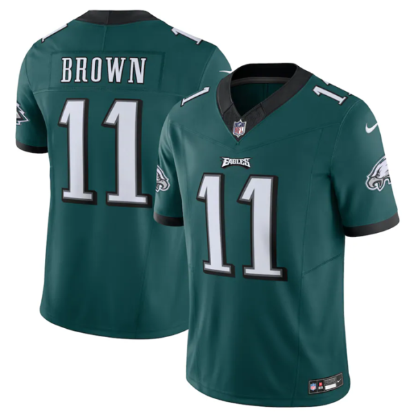 Men Philadelphia Eagles #11 A.J. Brown Green 2023 F.U.S.E. Vapor Untouchable Limited Stitched Football Jersey