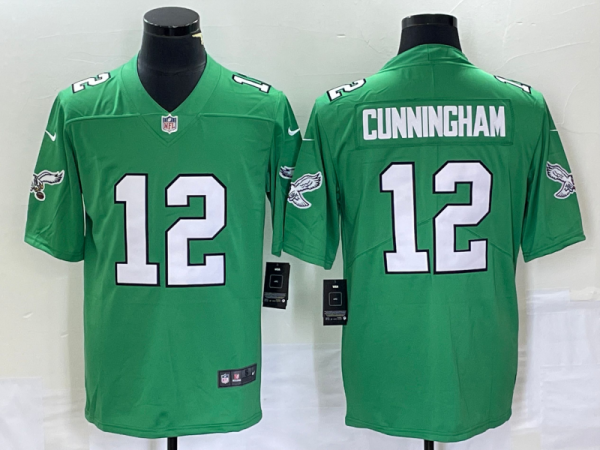 Men Philadelphia Eagles #12 Randall Cunningham Green Stitched Football Jersey