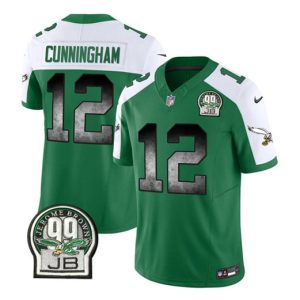 Men Philadelphia Eagles #12 Randall Cunningham Green/White 2023 F.U.S.E. Throwback Vapor Untouchable Limited Football Stitched Jersey