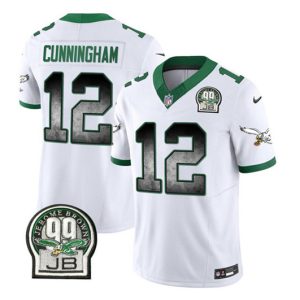 Men Philadelphia Eagles #12 Randall Cunningham White 2023 F.U.S.E. Throwback Vapor Untouchable Limited Football Stitched Jersey