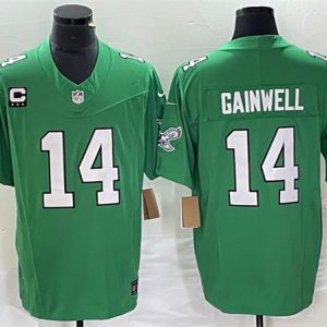 Men Philadelphia Eagles #14 Kenneth Gainwell Green 2023 F.U.S.E. With C Patch Vapor Untouchable Football Stitched Jersey