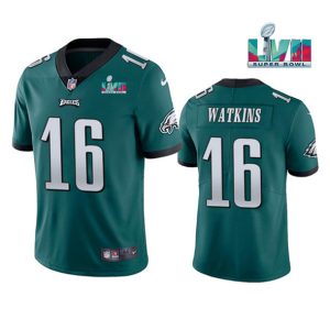 Men Philadelphia Eagles #16 Quez Watkins Green Super Bowl LVII Vapor Untouchable Limited Stitched Jersey