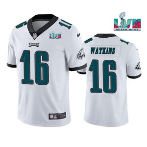 Men Philadelphia Eagles #16 Quez Watkins White Super Bowl LVII Vapor Untouchable Limited Stitched Jersey