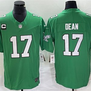 Men Philadelphia Eagles #17 Nakobe Dean Green 2023 F.U.S.E. With C Patch Vapor Untouchable Football Stitched Jersey