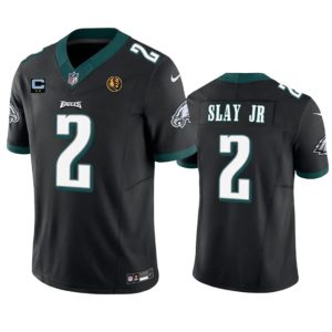 Men Philadelphia Eagles #2 Darius Slay JR Black 2023 F.U.S.E. With 2-star C Patch And John Madden Patch Vapor Limited Football Stitched Jersey