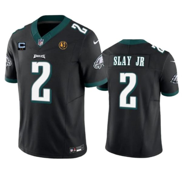 Men Philadelphia Eagles #2 Darius Slay JR Black 2023 F.U.S.E. With 2-star C Patch And John Madden Patch Vapor Limited Football Stitched Jersey