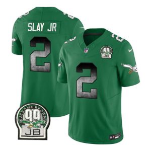 Men Philadelphia Eagles #2 Darius Slay JR Green 2023 F.U.S.E. Throwback Vapor Untouchable Limited Football Stitched Jersey