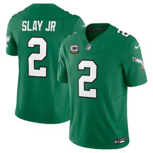 Men Philadelphia Eagles #2 Darius Slay JR Green 2023 F.U.S.E. With C Patch Vapor Untouchable Stitched Football Jersey