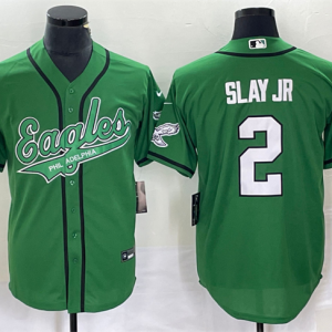 Men Philadelphia Eagles #2 Darius Slay JR Green Cool Base Stitched Baseball Jersey