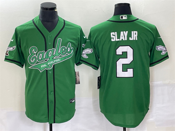 Men Philadelphia Eagles #2 Darius Slay JR Green Cool Base Stitched Baseball Jersey