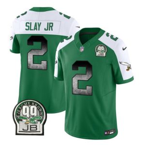 Men Philadelphia Eagles #2 Darius Slay JR Green/White 2023 F.U.S.E. Throwback Vapor Untouchable Limited Football Stitched Jersey