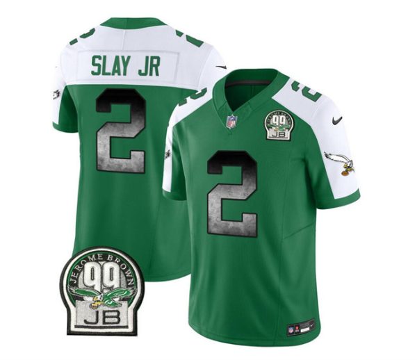 Men Philadelphia Eagles #2 Darius Slay JR Green/White 2023 F.U.S.E. Throwback Vapor Untouchable Limited Football Stitched Jersey