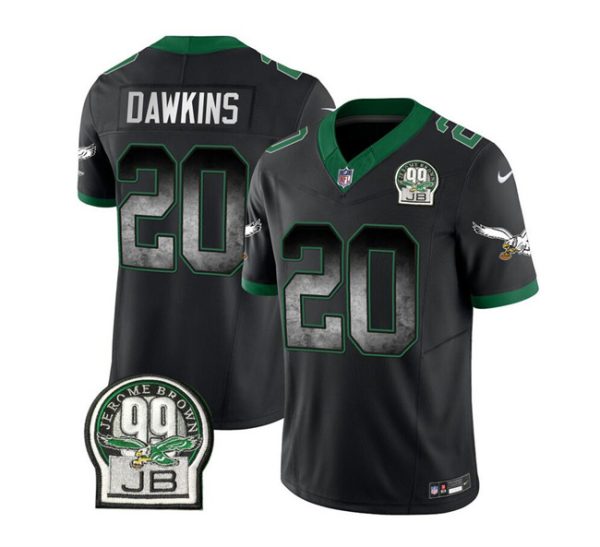 Men Philadelphia Eagles #20 Brian Dawkins Black 2023 F.U.S.E. Throwback Vapor Untouchable Limited Football Stitched Jersey