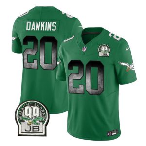 Men Philadelphia Eagles #20 Brian Dawkins Green 2023 F.U.S.E. Throwback Vapor Untouchable Limited Football Stitched Jersey