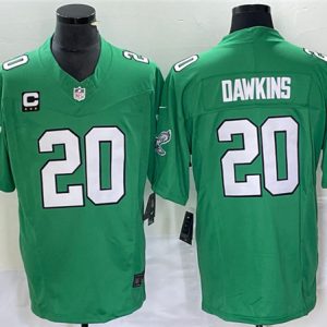 Men Philadelphia Eagles #20 Brian Dawkins Green 2023 F.U.S.E. With C Patch Vapor Untouchable Stitched Football Jersey