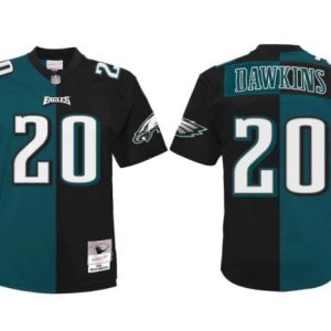 Men Philadelphia Eagles #20 Brian Dawkins Green/Balck Split Stitched Jersey