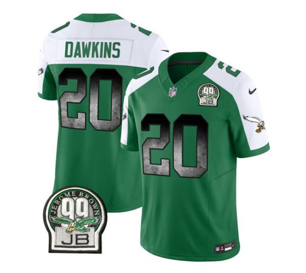 Men Philadelphia Eagles #20 Brian Dawkins Green/White 2023 F.U.S.E. Throwback Vapor Untouchable Limited Football Stitched Jersey