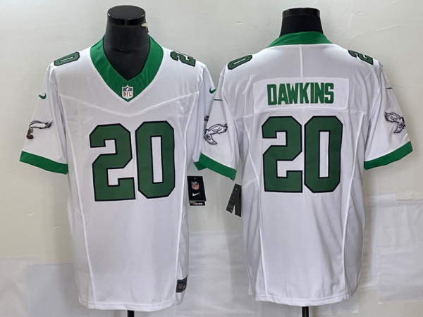 Men Philadelphia Eagles #20 Brian Dawkins White 2023 F.U.S.E. Vapor Untouchable Stitched Football Jersey