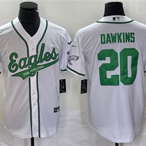 Men Philadelphia Eagles #20 Brian Dawkins White Cool Base Baseball Stitched Jersey