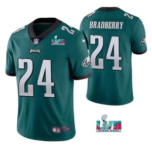 Men Philadelphia Eagles #24 James Bradberry Green Super Bowl LVII Vapor Untouchable Limited Stitched Jersey