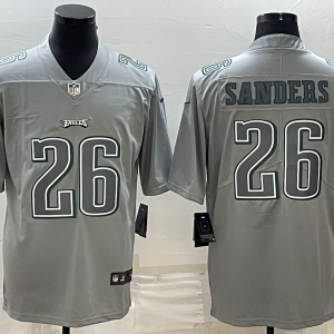 Men Philadelphia Eagles #26 Miles Sanders Gray Atmosphere Fashion Stitched Jersey