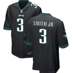 Men Philadelphia Eagles #3 Nolan Smith JR Black 2023 Draft Football Stitched Game Jersey