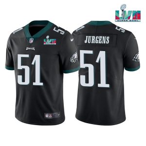 Men Philadelphia Eagles #51 Cam Jurgens Black Super Bowl LVII Vapor Untouchable Limited Stitched Jersey