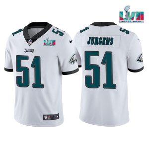 Men Philadelphia Eagles #51 Cam Jurgens White Super Bowl LVII Vapor Untouchable Limited Stitched Jersey