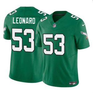 Men Philadelphia Eagles #53 Shaquille Leonard Green 2023 F.U.S.E. Throwback Vapor Untouchable Limited Football Stitched Jersey