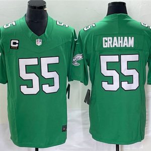 Men Philadelphia Eagles #55 Brandon Graham Green 2023 F.U.S.E. With C Patch Vapor Untouchable Stitched Football Jersey