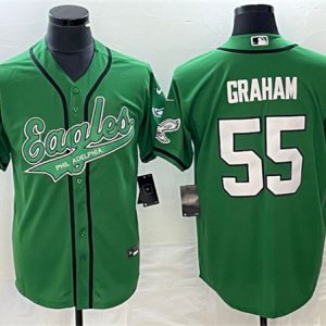 Men Philadelphia Eagles #55 Brandon Graham Green Cool Base Stitched Baseball Jersey