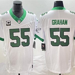 Men Philadelphia Eagles #55 Brandon Graham White 2023 F.U.S.E. With C Patch Vapor Untouchable Stitched Football Jersey