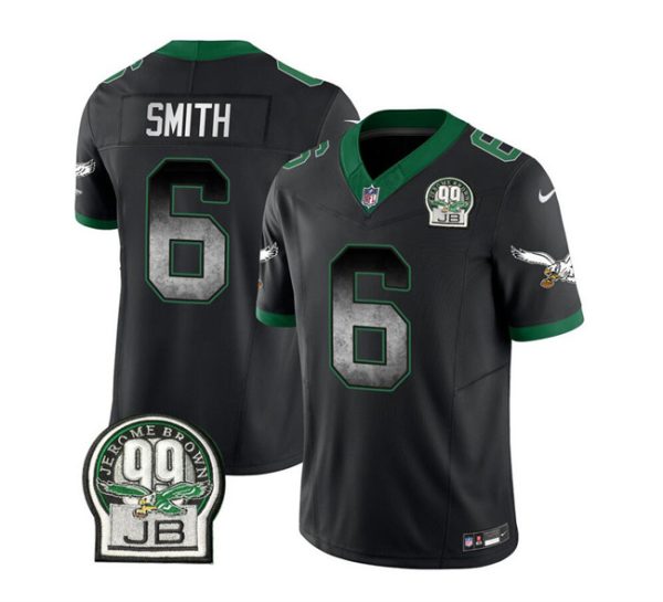 Men Philadelphia Eagles #6 DeVonta Smith Black 2023 F.U.S.E. Throwback Vapor Untouchable Limited Football Stitched Jersey