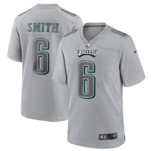 Men Philadelphia Eagles #6 DeVonta Smith Gray Atmosphere Fashion Stitched Game Jersey