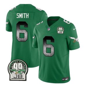 Men Philadelphia Eagles #6 DeVonta Smith Green 2023 F.U.S.E. Throwback Vapor Untouchable Limited Football Stitched Jersey