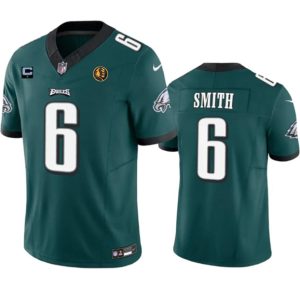 Men Philadelphia Eagles #6 DeVonta Smith Green 2023 F.U.S.E. With 1-star C Patch And John Madden Patch Vapor Limited Football Stitched Jersey