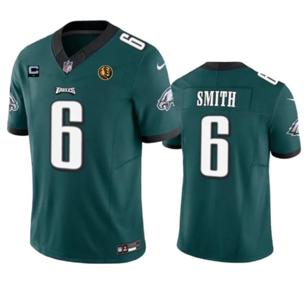 Men Philadelphia Eagles #6 DeVonta Smith Green 2023 F.U.S.E. With 1-star C Patch And John Madden Patch Vapor Limited Football Stitched Jersey