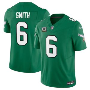 Men Philadelphia Eagles #6 DeVonta Smith Green 2023 F.U.S.E. With C Patch Vapor Untouchable Stitched Football Jersey